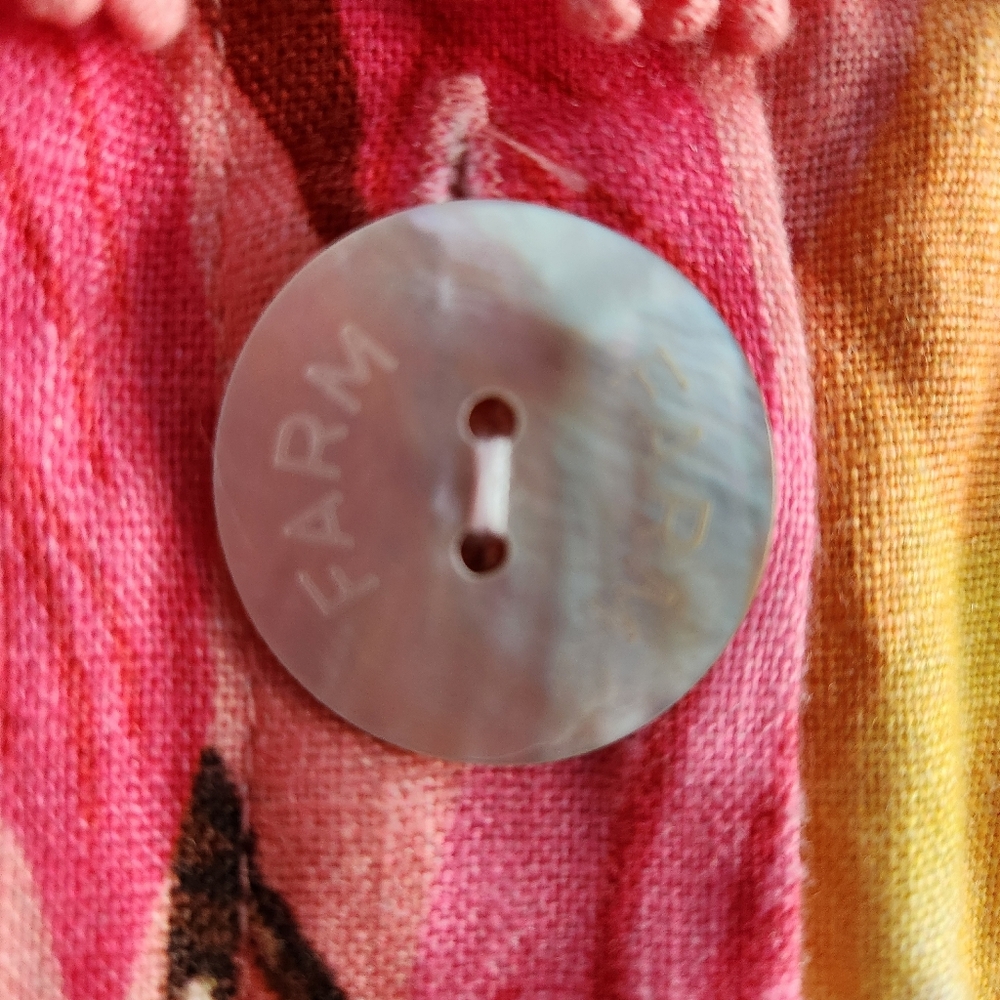 Farm Rio Pink Midi Dress 100% Linen S - Picture 10 of 13
